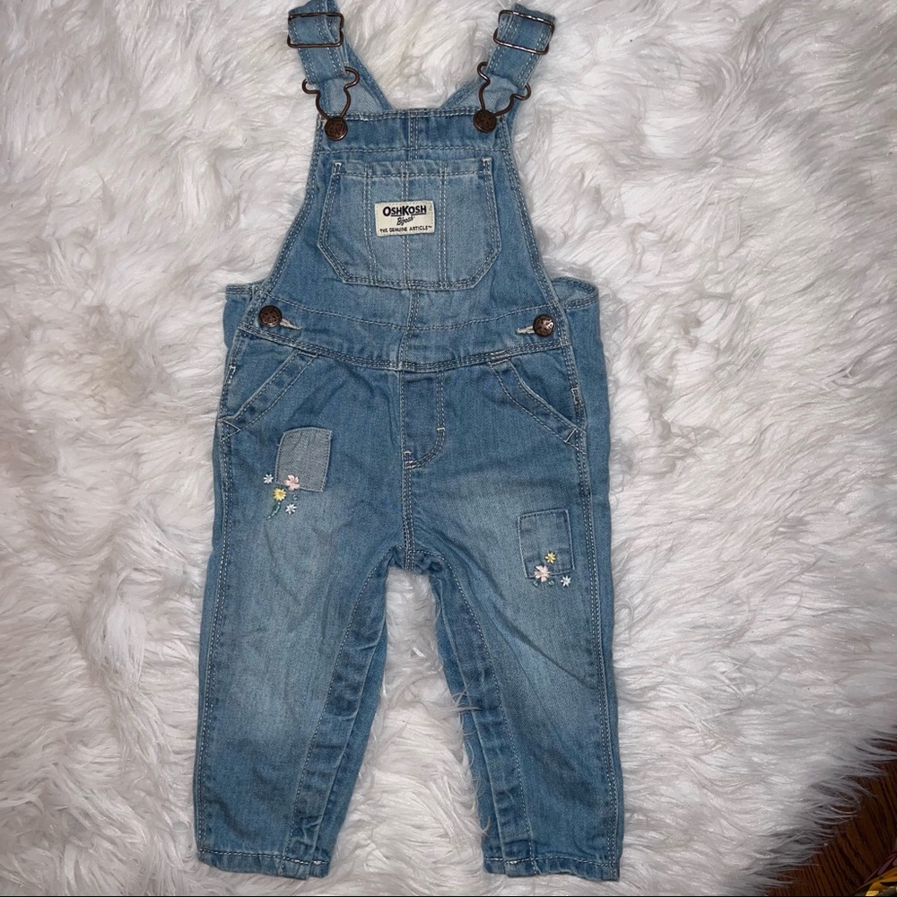 OSHKOSH Flower Embroidered Overalls